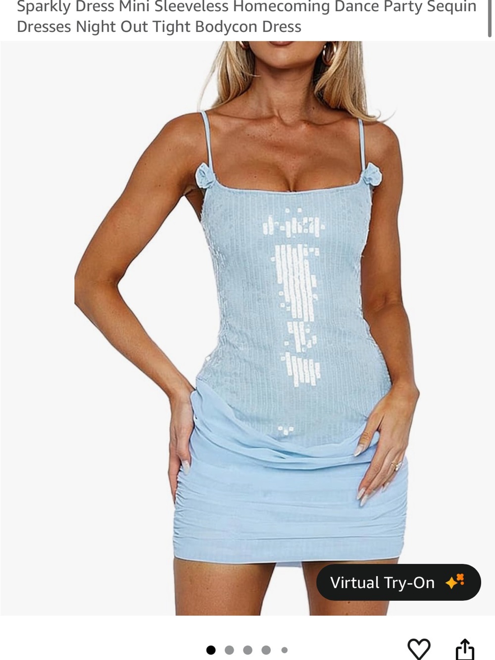 Amazon Light Blue Sequin Mini Dress